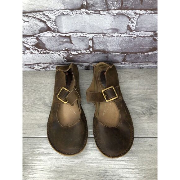 Clarks Unstructured Brown Nubuck Leather Strap Clogs Shoes Women Sz 6.5M US/37EU - Picture 2 of 16